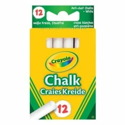 Flash Sale 😉 Crayola Anti-Dust White Chalk Sticks 12 Pack 🎁