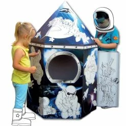 Best Pirce 💯 Hobbycraft Colour-In Cardboard Rocket Playhouse 88cm 😉 -Hobbycraft Shop 578508 1001 7 colour in cardboard rocket playhouse 88cm