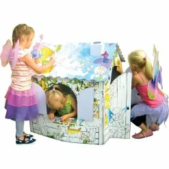Flash Sale 🤩 Hobbycraft Colour-In Cardboard Fairy Playhouse 88cm 🧨 -Hobbycraft Shop 578508 1002 6 colour in cardboard fairy playhouse 88cm