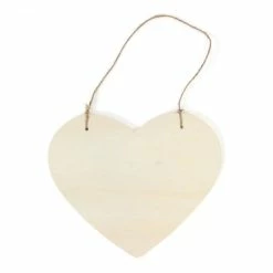 Best Sale 😍 Hobbycraft Wooden Heart With String 18cm X 18cm X 1cm ✨