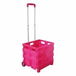 Outlet 👍 Hobbycraft Pink Foldaway Crafters Trolley ✔️