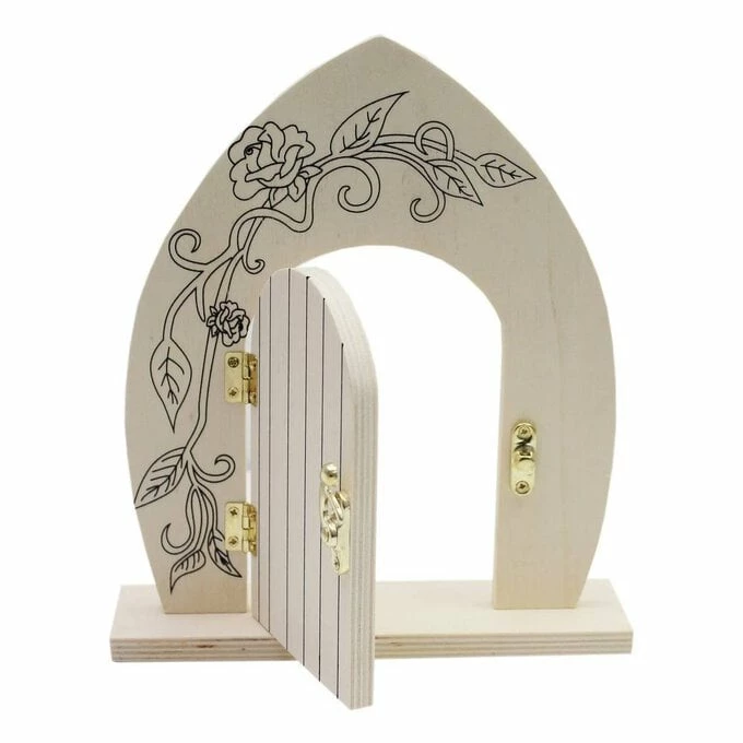 Promo 💯 Hobbycraft Paint Your Own Wooden Fairy Door 😀 2 Promo 💯 Hobbycraft Paint Your Own Wooden Fairy Door 😀 - Image 2