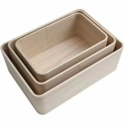 Discount ⭐ Hobbycraft Wooden Deco Storage Set 3 Pieces 🤩 -Hobbycraft Shop 643621 1000 3 wooden deco storage set 3 pieces