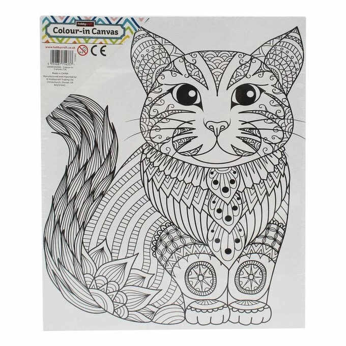 Wholesale 🔔 Hobbycraft Cat Colour-In Canvas 😍 1 Wholesale 🔔 Hobbycraft Cat Colour-In Canvas 😍