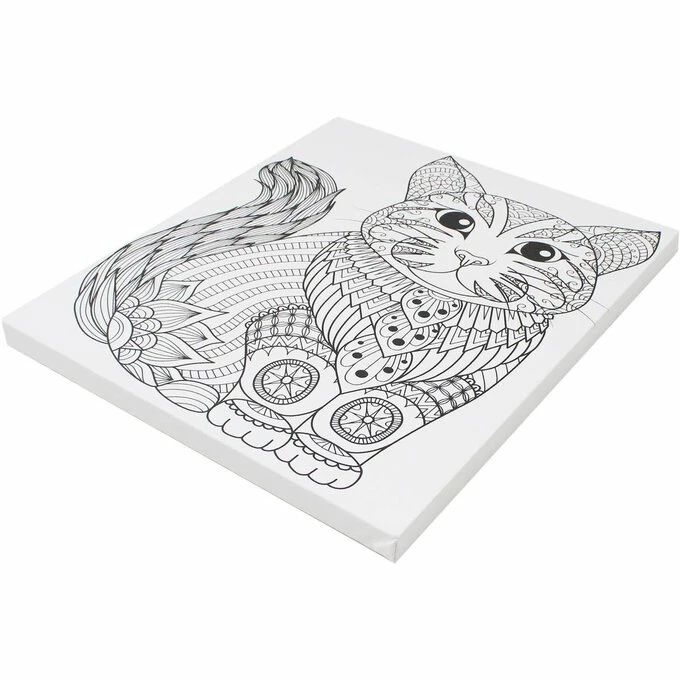 Wholesale 🔔 Hobbycraft Cat Colour-In Canvas 😍 3 Wholesale 🔔 Hobbycraft Cat Colour-In Canvas 😍 - Image 3
