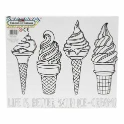 Best Sale 💯 Hobbycraft Ice Cream Colour-In Canvas 🎁