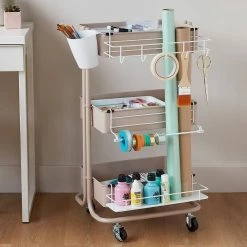Deals 🌟 Hobbycraft White Trolley Bin 😍 -Hobbycraft Shop 646364 1001 4 white trolley bin