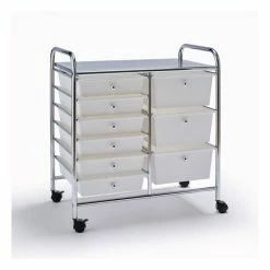 Outlet 🌟 Hobbycraft Matte White Rolling Organiser 9 Drawers 💯
