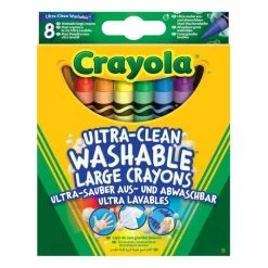 Discount ⭐ Crayola Ultra-Clean Washable Large Crayons 8 Pack 🎁